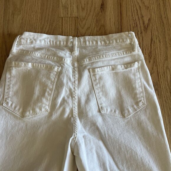 FRAME Le Sylvie Crop Jeans Side Slit White Denim Size 28 Modern Basics - Picture 9 of 9